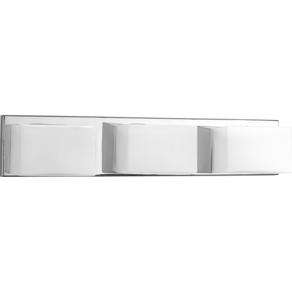 Ace LED Collection Three-Light Polished Chrome Etched Glass Modern LED Bath Vanity Light