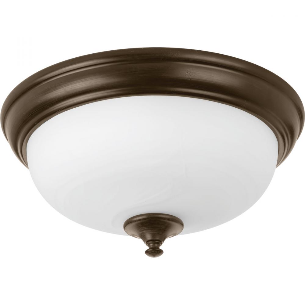 One-Light 13&#34; LED Alabaster Glass Flush Mount