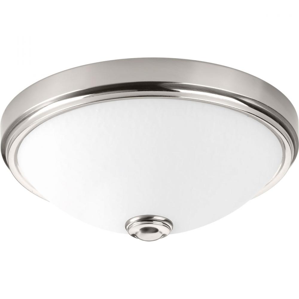 One-Light 11&#34; LED Linen Glass Flush Mount