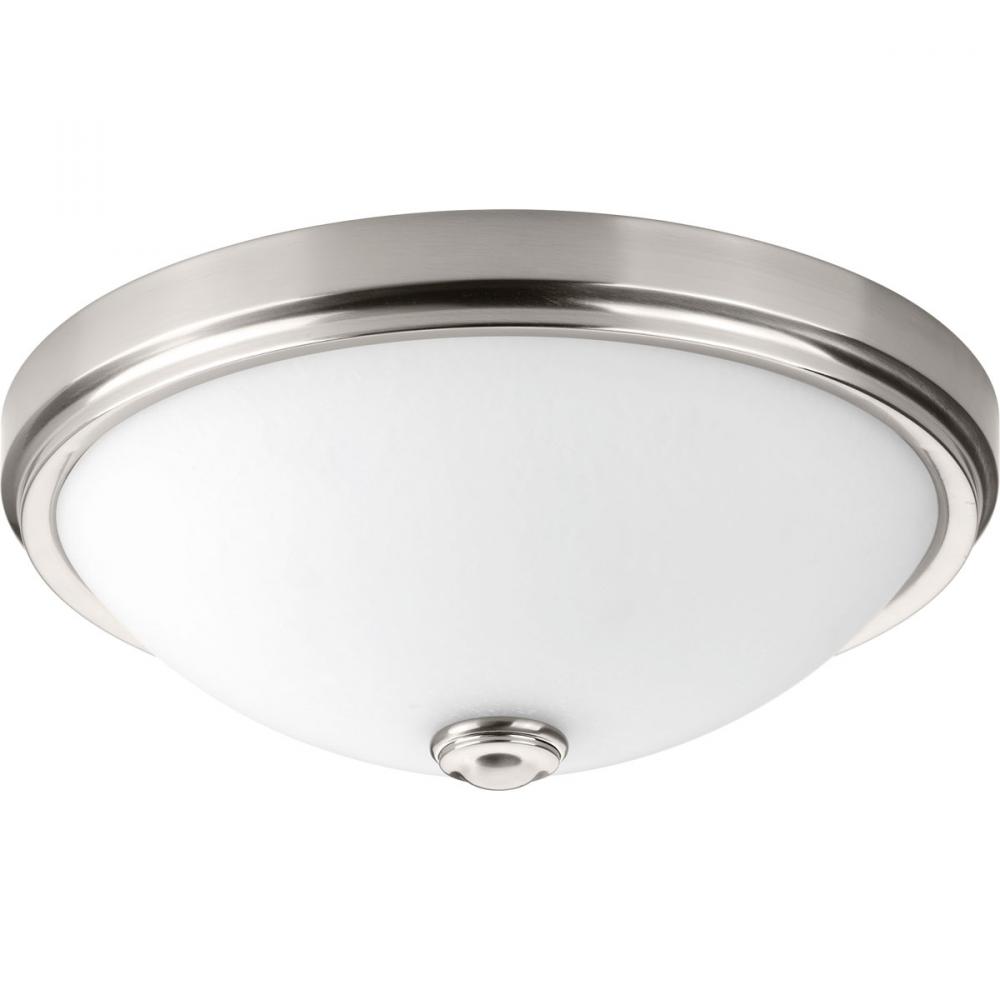 One-Light 19&#34; LED Linen Glass Flush Mount