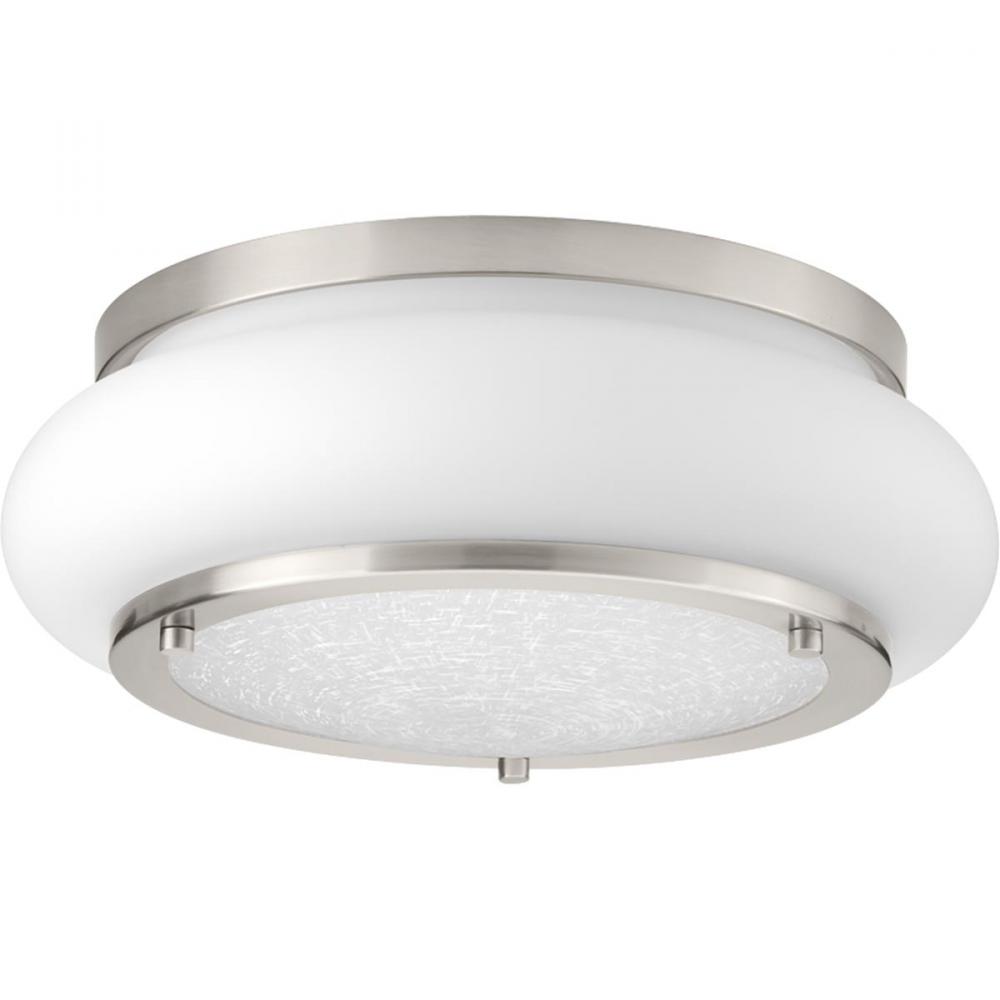 One-Light 12&#34; LED Opal-Linen Flush Mount