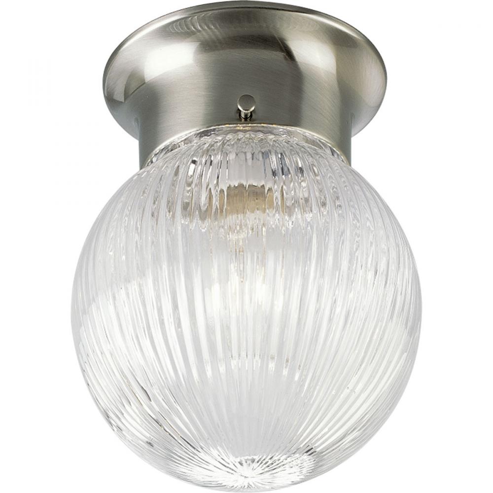 One-Light Glass Globe 6-3/8&#34; Close-to-Ceiling