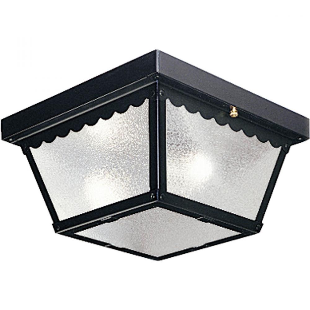 Two-Light 9-1/4&#34; Flush Mount for Indoor/Outdoor use