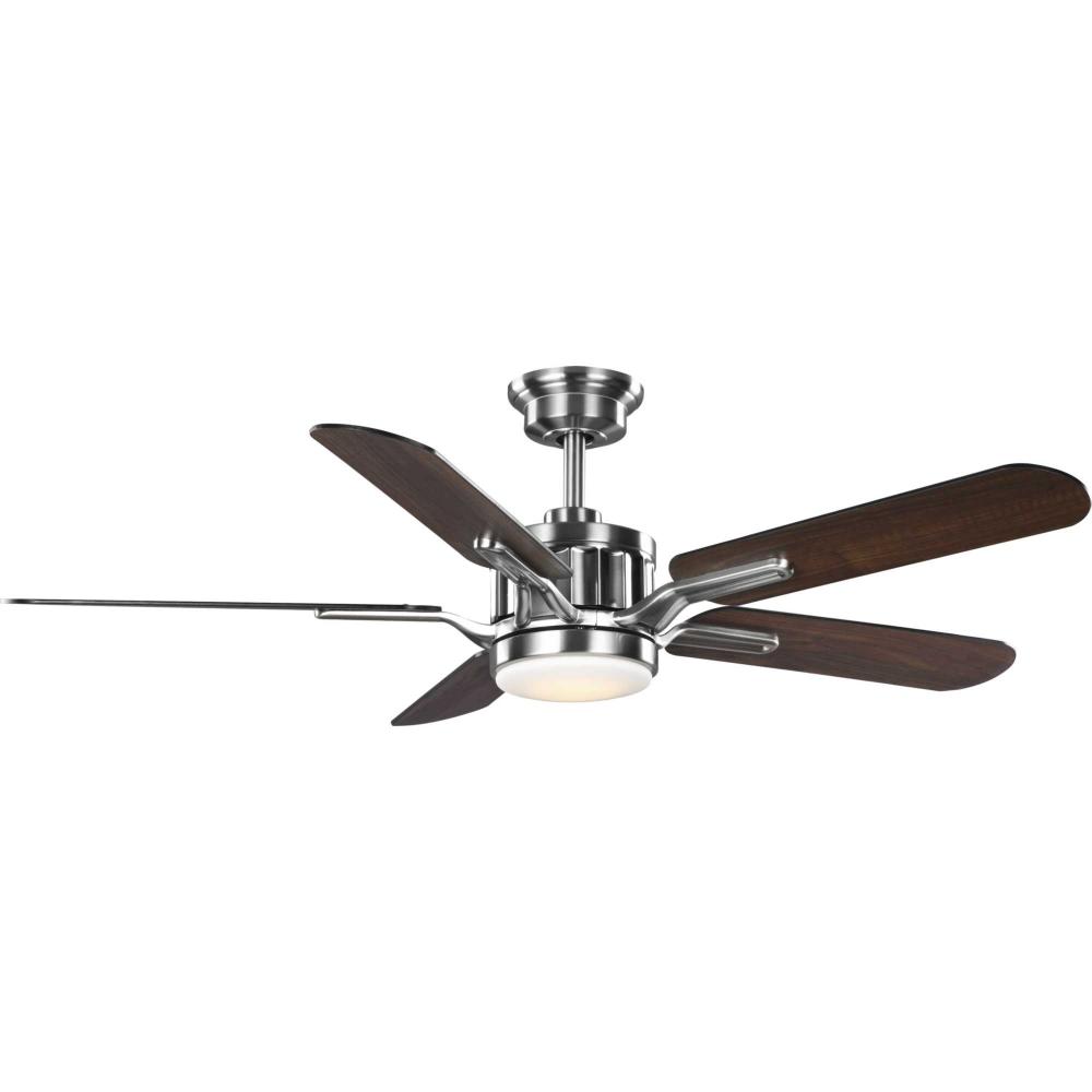 Claret Collection 5-Blade Reversible Matte Black/American Walnut 54-Inch AC Motor Ceiling Fan