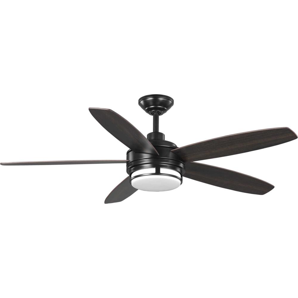 Albin Collection 54&#34; Indoor/Outdoor Five-Blade Black Ceiling Fan