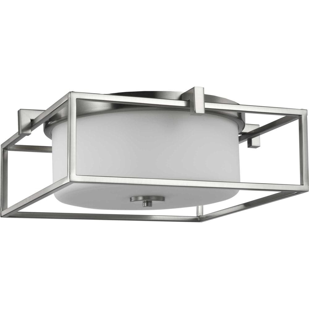 Chadwick Collection Two-Light Brushed Nickel 15-3/8&#34; Flush Mount