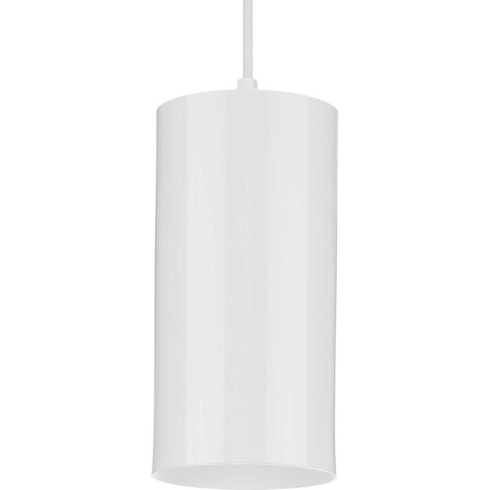 6&#34;  White Outdoor Aluminum Cylinder Cord-Mount Hanging Light
