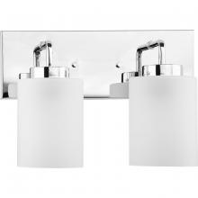 Progress P300328-015 - Merry Collection Two-Light Polished Chrome Etched Glass Transitional Style Bath Vanity Wall Light