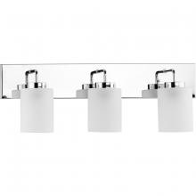 Progress P300329-015 - Merry Collection Three-Light Polished Chrome Etched Glass Transitional Style Bath Vanity Wall Light