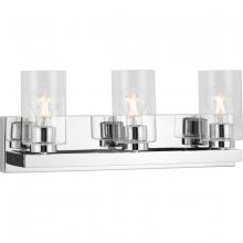 Progress P300388-015 - Goodwin Collection Three-Light Polished Chrome Modern Vanity Light with Clear Glass