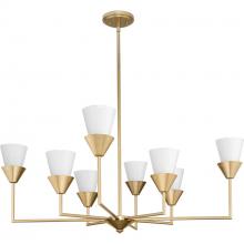Progress P400373-205 - Pinellas Collection 14.37 in. Eight-Light Soft Gold Contemporary Chandelier