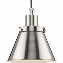 Progress P500383-009 - Hinton Collection One-Light Brushed Nickel Modern Farmhouse Pendant