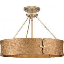 Progress P500437-205 - Lusail Collection Four-Light Soft Gold Luxe Industrial Pendant