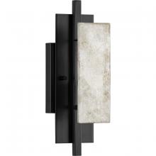 Progress P710100-31M - Lowery Collection One-Light Matte Black/Aged Silver Leaf Industrial Luxe Wall Sconce