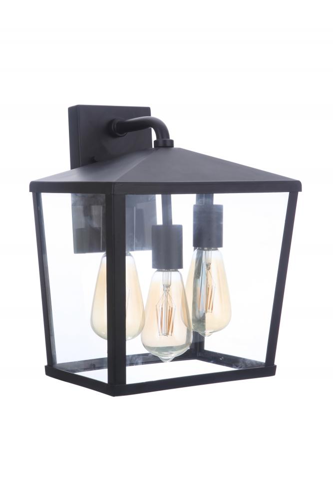 Olsen 3 Light Medium Outdoor Wall Lantern in Midnight