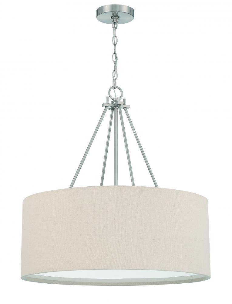 Duke 3 Light 24&#34; Pendant in Brushed Polished Nickel