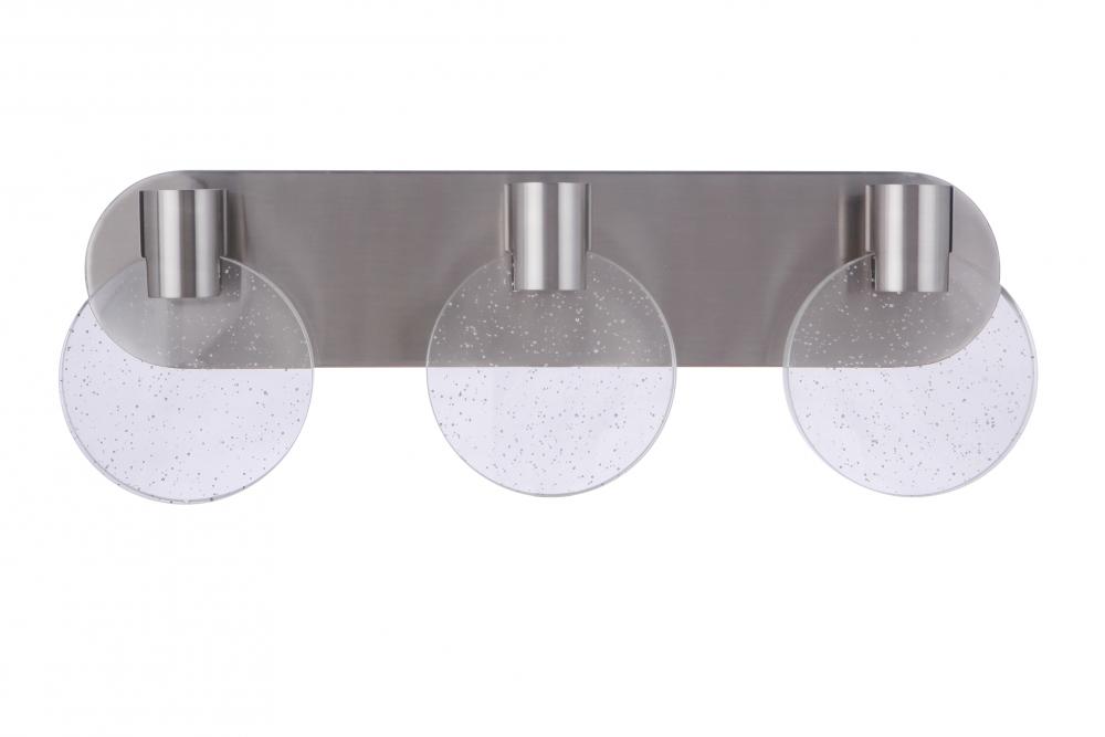 Glisten 3 Light LED Vanity in Brushed Polished Nickel