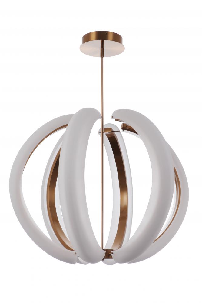 Unwind Large LED Pendant in Satin Brass