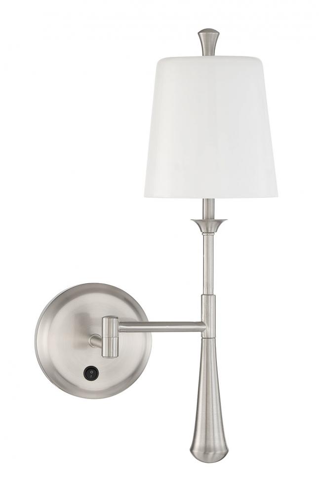 Palmer 1 Light Swing Arm Wall Sconce in Brushed Polished Nickel