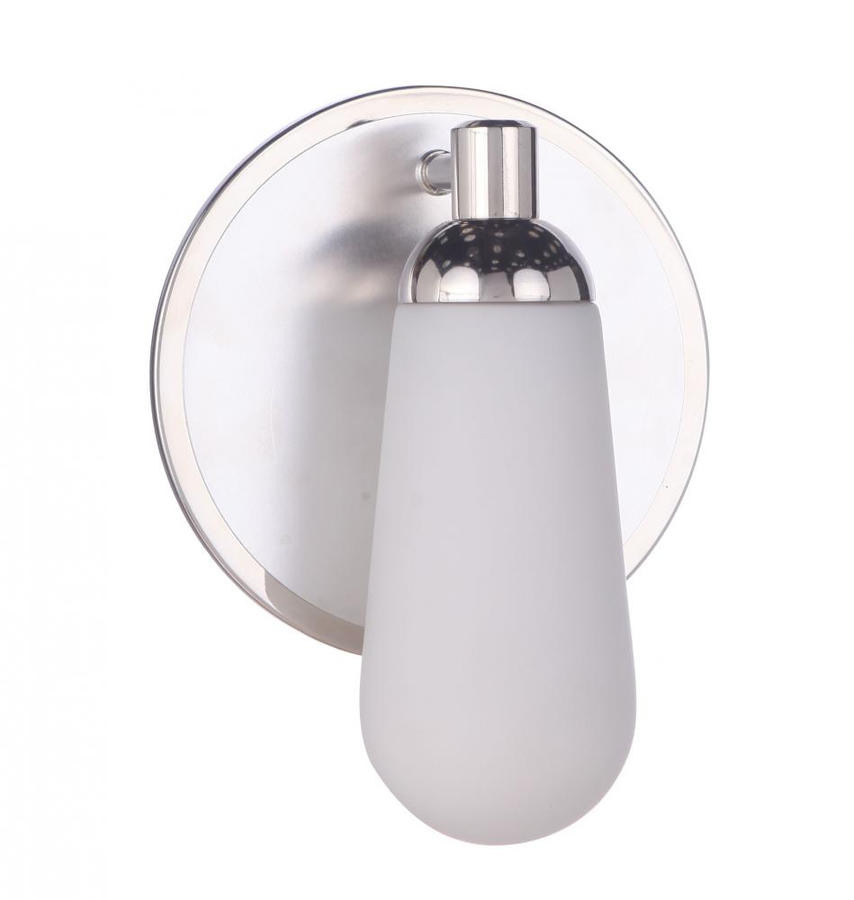 Riggs 1 Light Wall Sconce in Brushed Polished Nickel/Polished Nickel