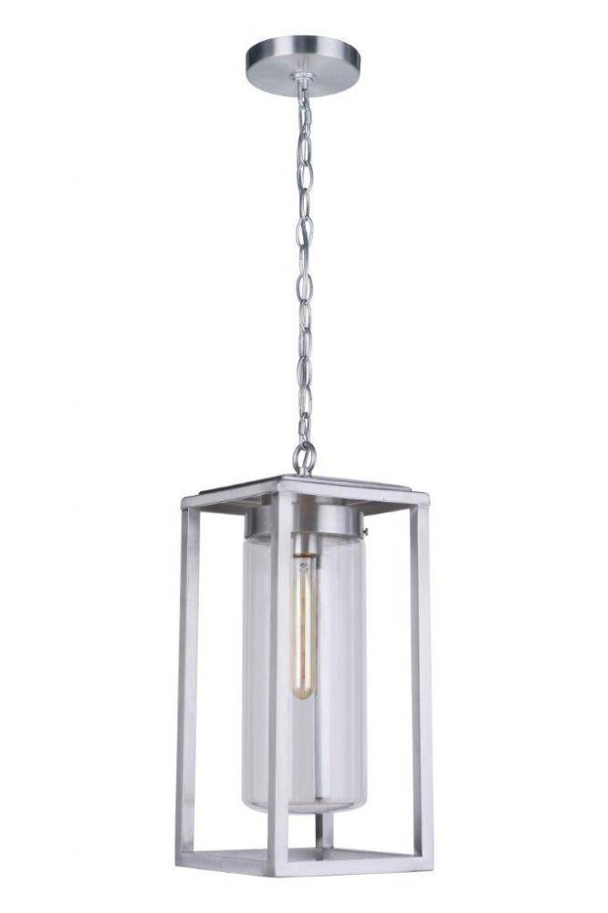 Neo 1 Light Outdoor Pendant in Satin Aluminum