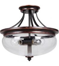 Craftmade 38753-AGTB - Stafford 3 Light Semi Flush in Aged Bronze/Textured Black