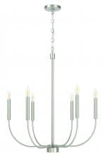 Craftmade 59826-BNK - Traci 6 Light Chandelier in Brushed Polished Nickel