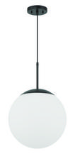 Craftmade 56893-FB-WG - Gaze 14" 1 Light Round Pendant in Flat Black, White Glass