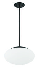 Craftmade 56894-FB-WG - Gaze 14" 1 Light Oval Pendant in Flat Black, White Glass