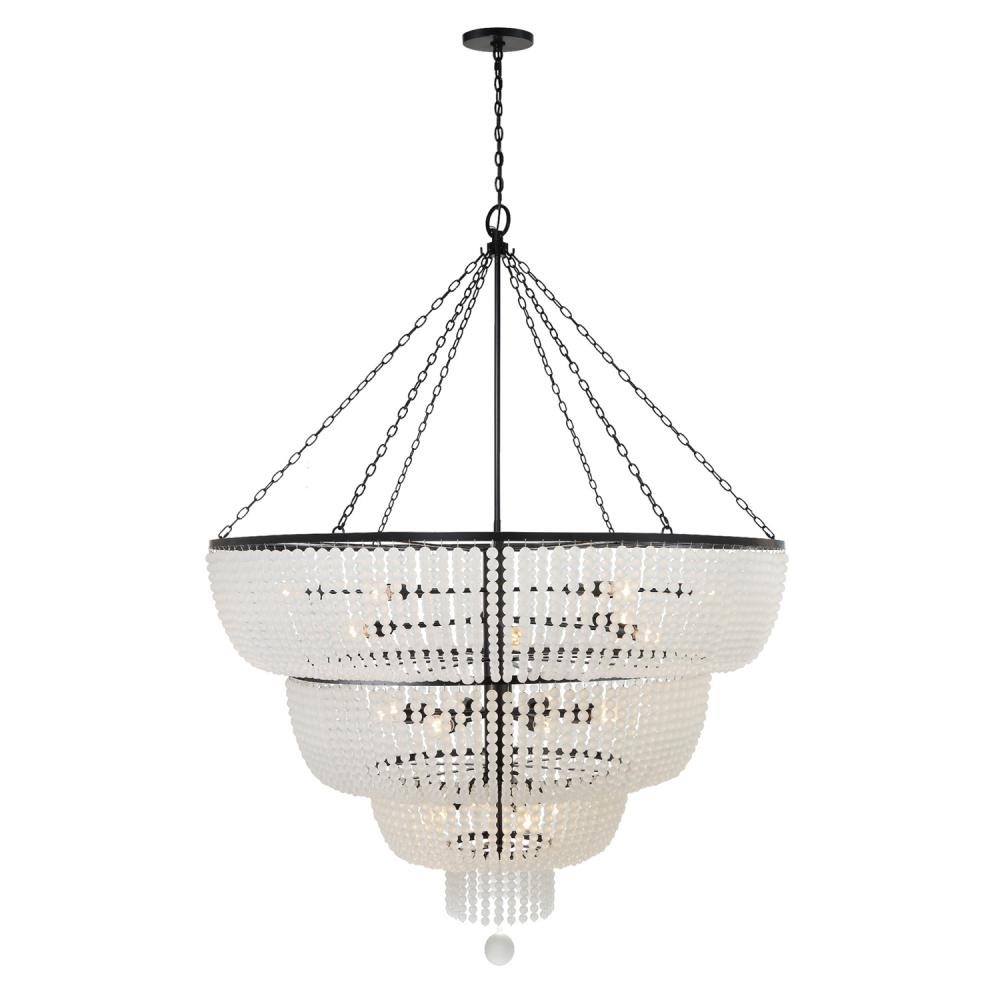 Rylee 24 Light Matte Black Chandelier