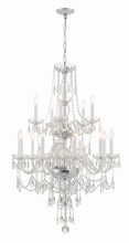 Crystorama 1155-CH-CL-MWP - Traditional Crystal 15 Light Polished Chrome Chandelier