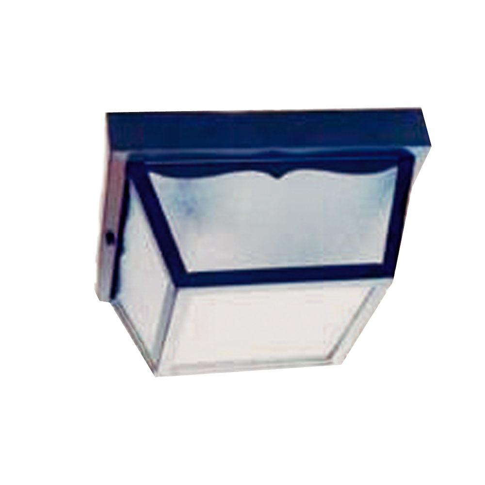 Builder&#39;s Choice Collection Ceiling-Mount 2-Light Outdoor Matte Black Light Fixture