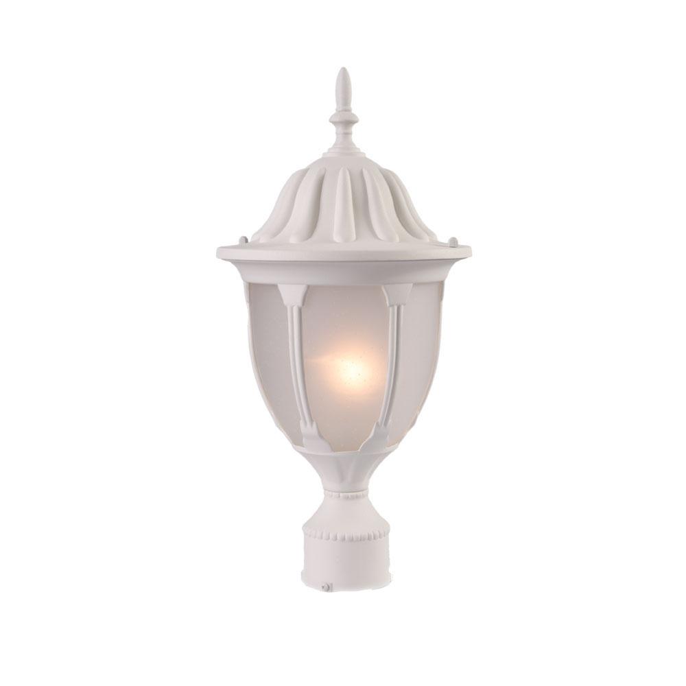 Suffolk Collection Post-Mount 1-Light Outdoor Textured White Light Fixture