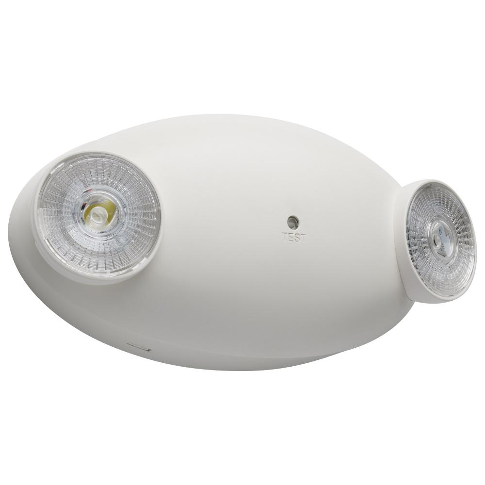 Emergency Light; Dual Head; 120/277 Volts; White Finish; Remote Compatible