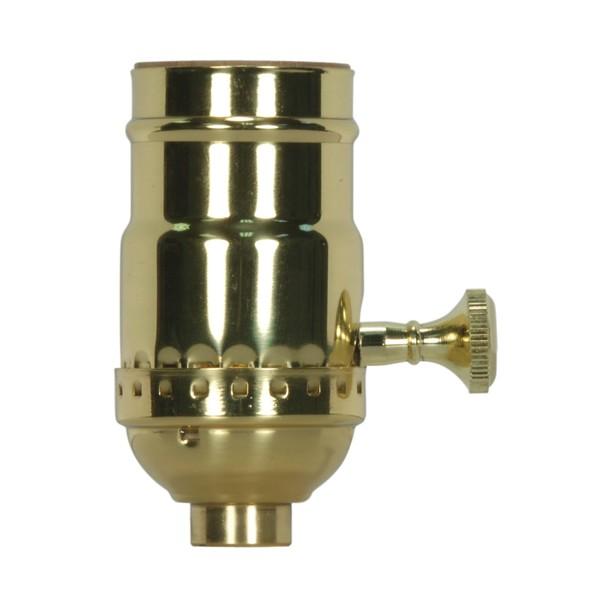 3-Way (2 Circuit) Turn Knob Socket With Removable Knob; 1/8 IPS; 3 Piece Stamped Solid Brass;