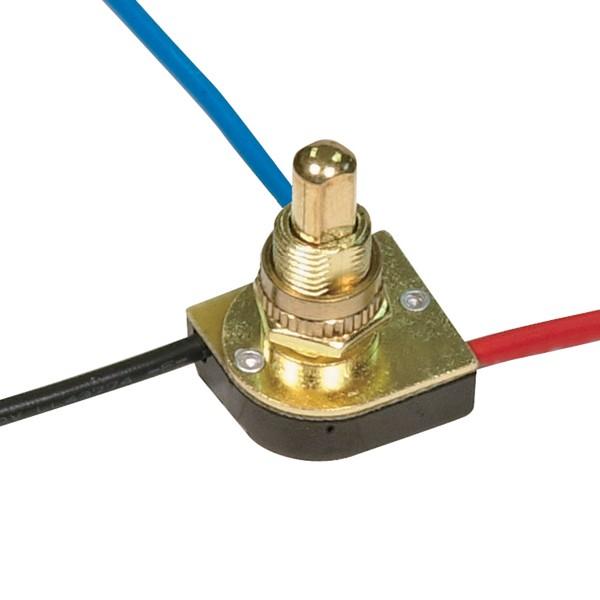 3-Way Metal Push Switch; 3/8&#34; Metal Bushing; 2 Circuit; 4 Position (L-1, L-2, L1-2, Off);