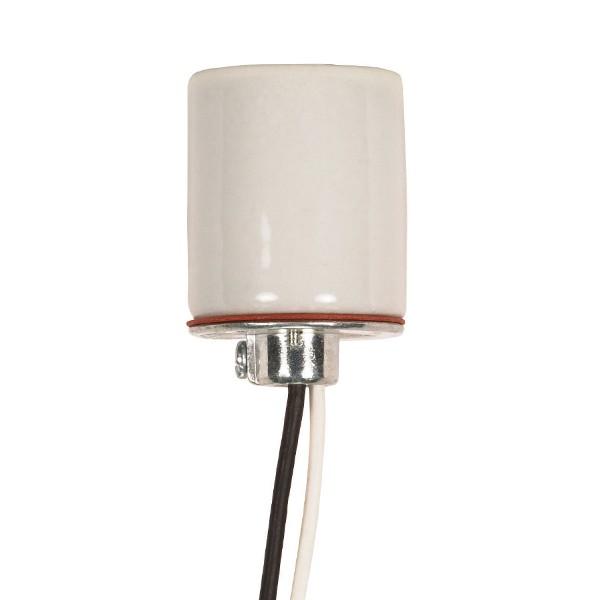 Keyless Porcelain Socket With 1/8 IP Cap; 30&#34; AWM B/W 105C; CSSNP Screw Shell; Glazed; 660W;