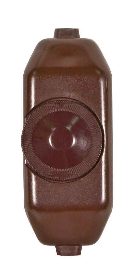 Full Range Lamp Cord; Rotary Dimmer Switch; Brown Finish; 3&#34; x 1-1/4&#34;; Phenolic; For 18GA