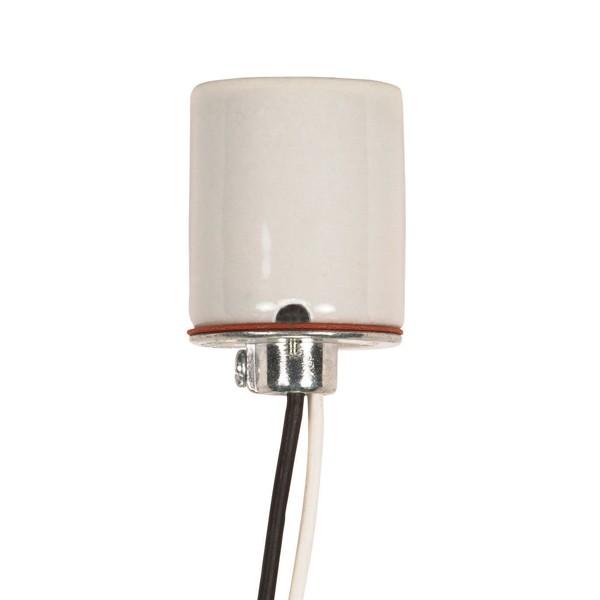 Keyless Porcelain Socket 1/8 IP Cap With Side Notches; 2 Wireways; Spring Contact For 4KV; 36&#34;