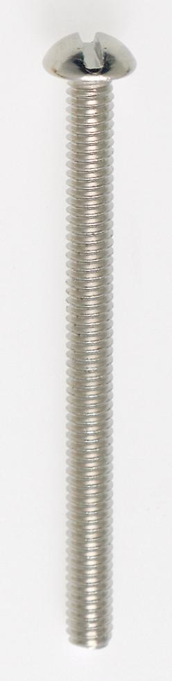 Steel Round Head Slotted Machine Screw; 8/32; 2&#34; Length; Nickel Plated Finish