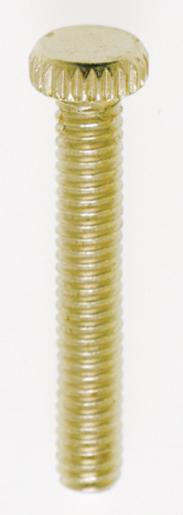 Steel Knurled Head Thumb Screw; 8/32; 1&#34; Length; Brass Plated Finish