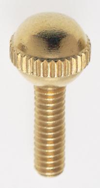 Solid Brass Thumb Screw; Burnished and Lacquered; 8/32 Ball Head; 1/2&#34; Length