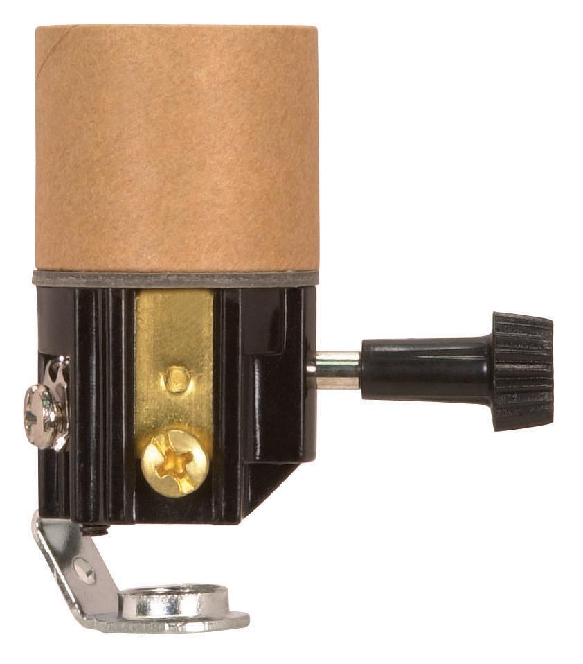 Turn Knob Socket With Paper Liner; 2&#34; Height; On-Off Turn Knob; Screw Terminals; 1/8 IP; Inside