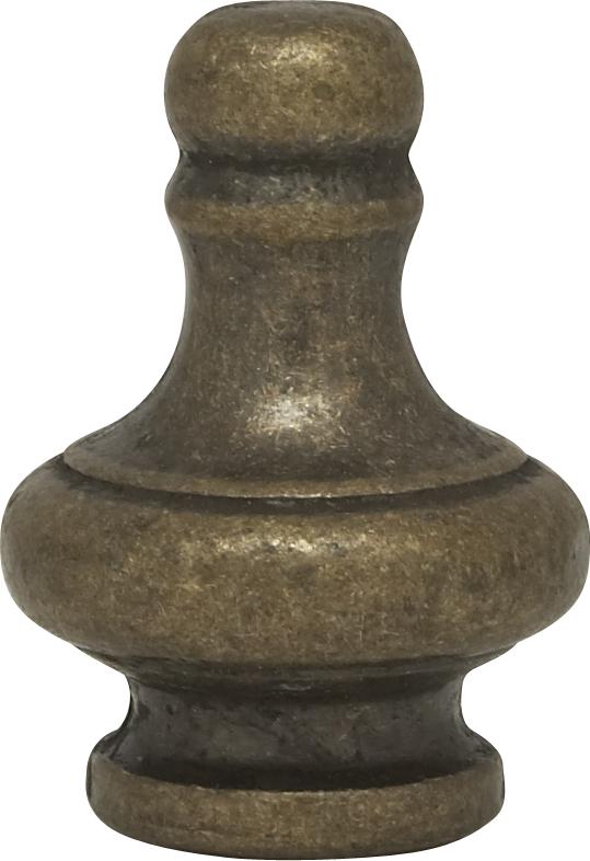 Large Pyramid Knob; 1-1/4&#34; Height; 1/8 IP; Antique Brass Finish