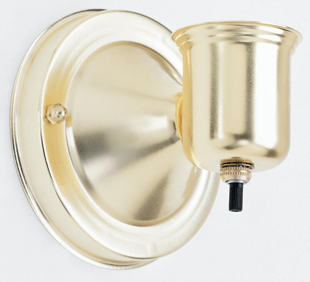 1-5/8&#34; Wired Wall Bracket With Bottom Turn Knob Switch; Brass Finish; Includes Hardware; 60W Max