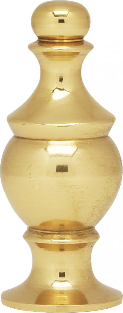 Finial; 1-1/2&#34; Height; 1/4-27; Polished Brass Finish