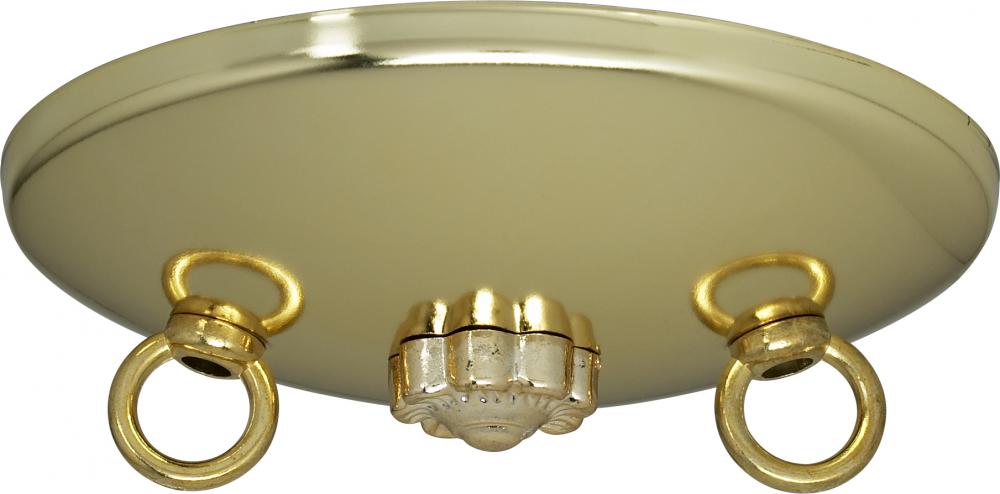 Bath Swag Canopy Kit; Brass Finish; 5&#34; Diameter; 3- 7/16&#34; Holes; Includes Hardware; 10lbs