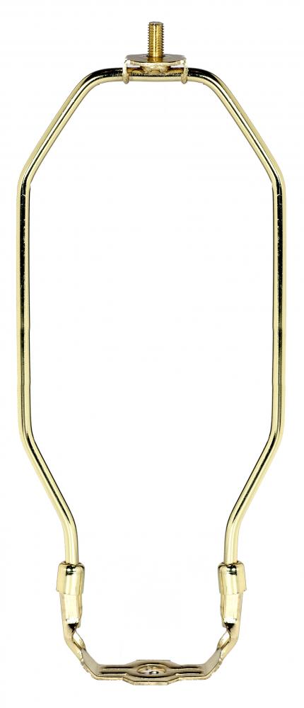 Light Duty Harp; Polished Brass Finish; 9&#34; Height; 1/8 IP Saddle; 1/4-27 Thread; 125 Carton