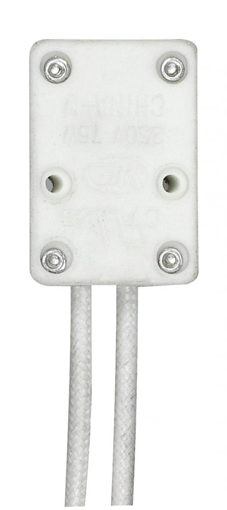 MR16 Porcelain Halogen Socket; GX5.3 Base; 12&#34; SF-1 200C Leads; 3/8&#34; Height; 7/8&#34;