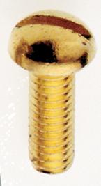 Steel Round Head Slotted Machine Screw; 8/32; Brass Plated Finish; 1/2&#34; Length